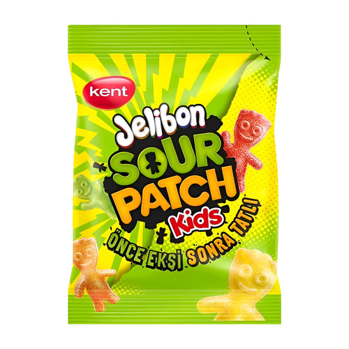 Kent Jelibon Sour Patch Kids gummy candy packaging on a white background