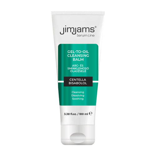 Tube of JimJams Serum Line Gel-to-Oil cleansing balm on a white background