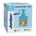Jordan Kids toothpaste pump packaging with cartoon characters on a white background