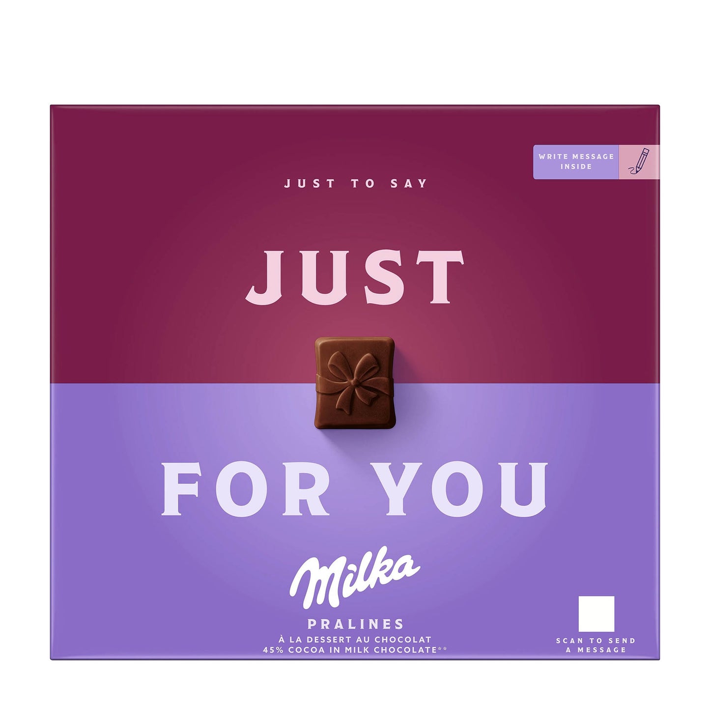 Milka Just For You Dessert au Chocolat Pralines, 110 g