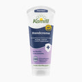 A squeeze tube of Kamill Protect Hand Cream with a white, navy blue, and lavender purple label, shown on a clean white background.