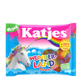 Katjes Wunderland Rainbow Edition gummy candy package with unicorn illustration on a white background
