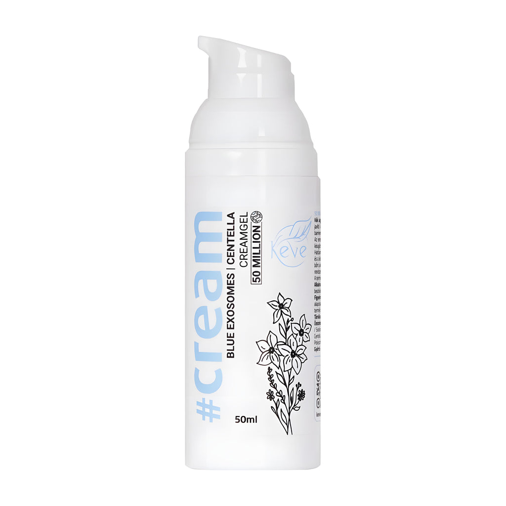 Keve Exosomes & Centella Face Cream Gel pump bottle on a white background