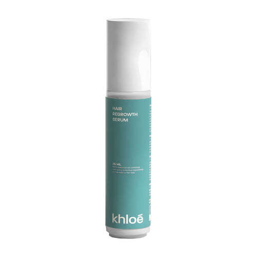 Khloe hair regrowth serum bottle on a white background