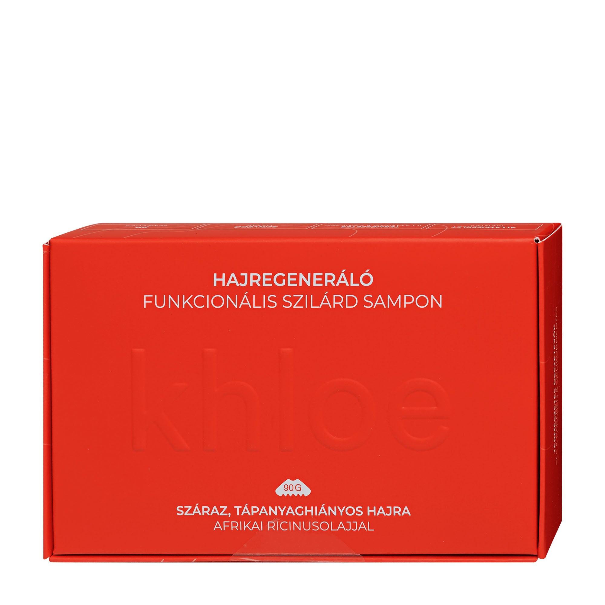 Red box of Khloe Hair Repair Functional Solid Shampoo on a white background
