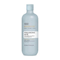 Baylis & Harding Kindness+ hyaluronic acid body wash in a clear pump bottle with blue and white labeling.