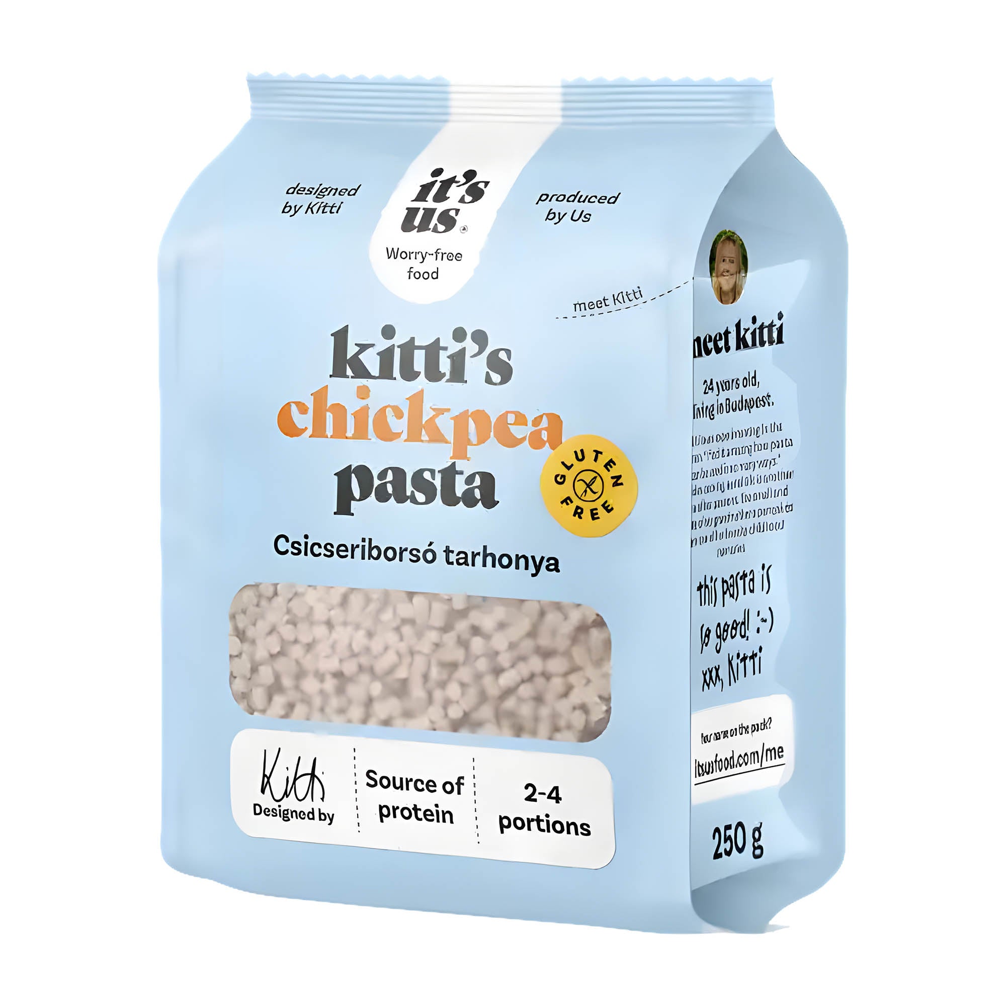 It's Us Kitti's Egg Barley Pâtes aux pois chiches sans gluten, 250 g