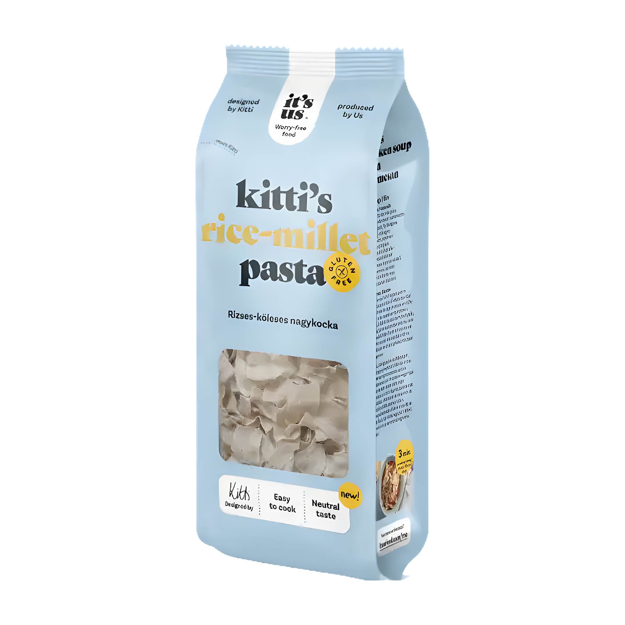 It's Us Kitti's Pâtes de riz et de millet sans gluten, grandes carrées, 200 g