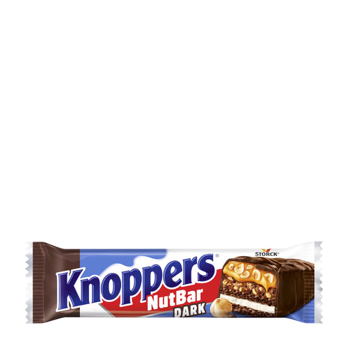 Knoppers NutBar Dark wafer bar packaging on a white background