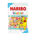 Haribo Konfetti gummy candy package with a cartoon character on a white background