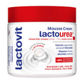 Lactovit Lactourea mousse cream jar with red lid on a white background