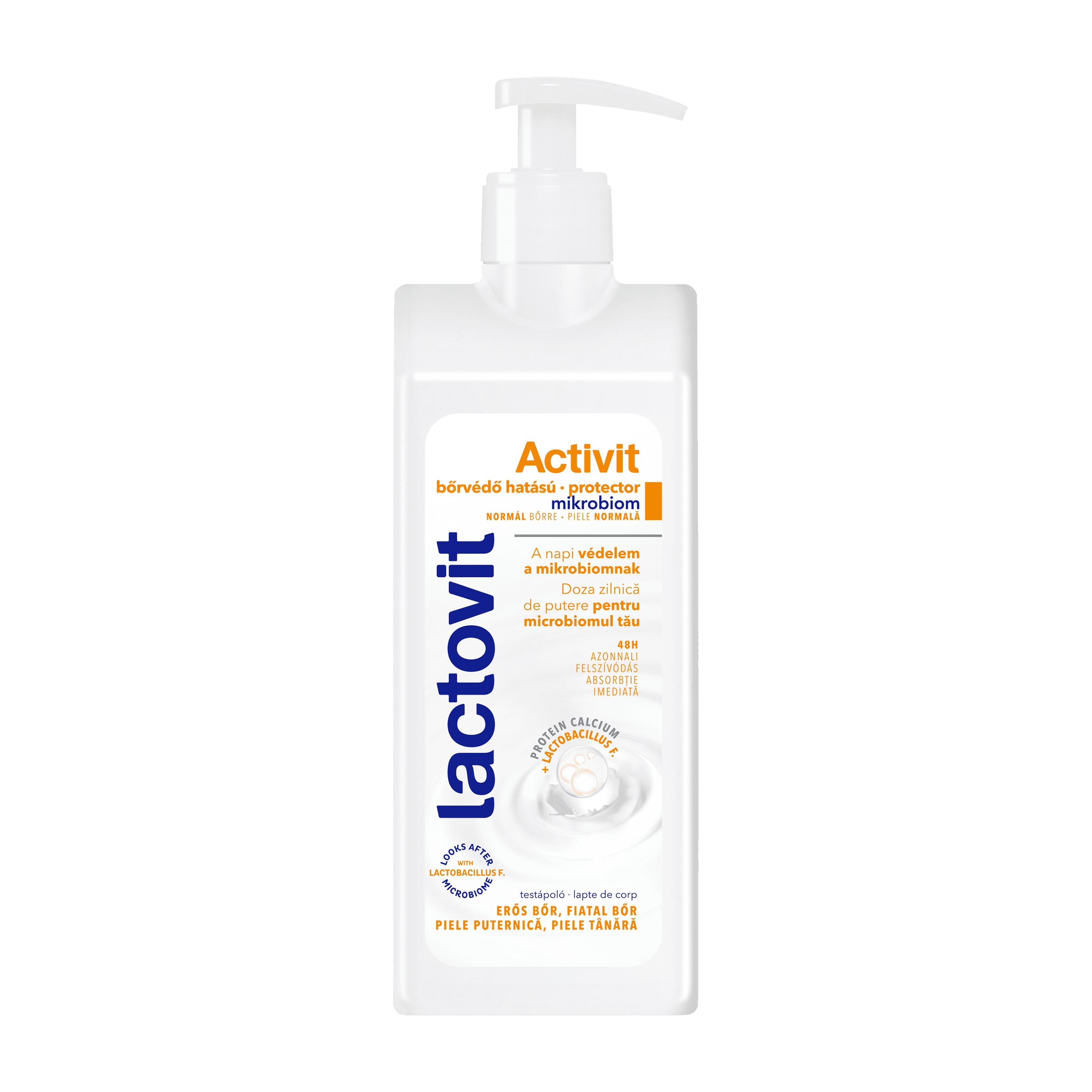 Lactovit Activit body lotion bottle on a white background