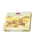 Packaging of Lambertz Toscana biscuit assortment on a white background.