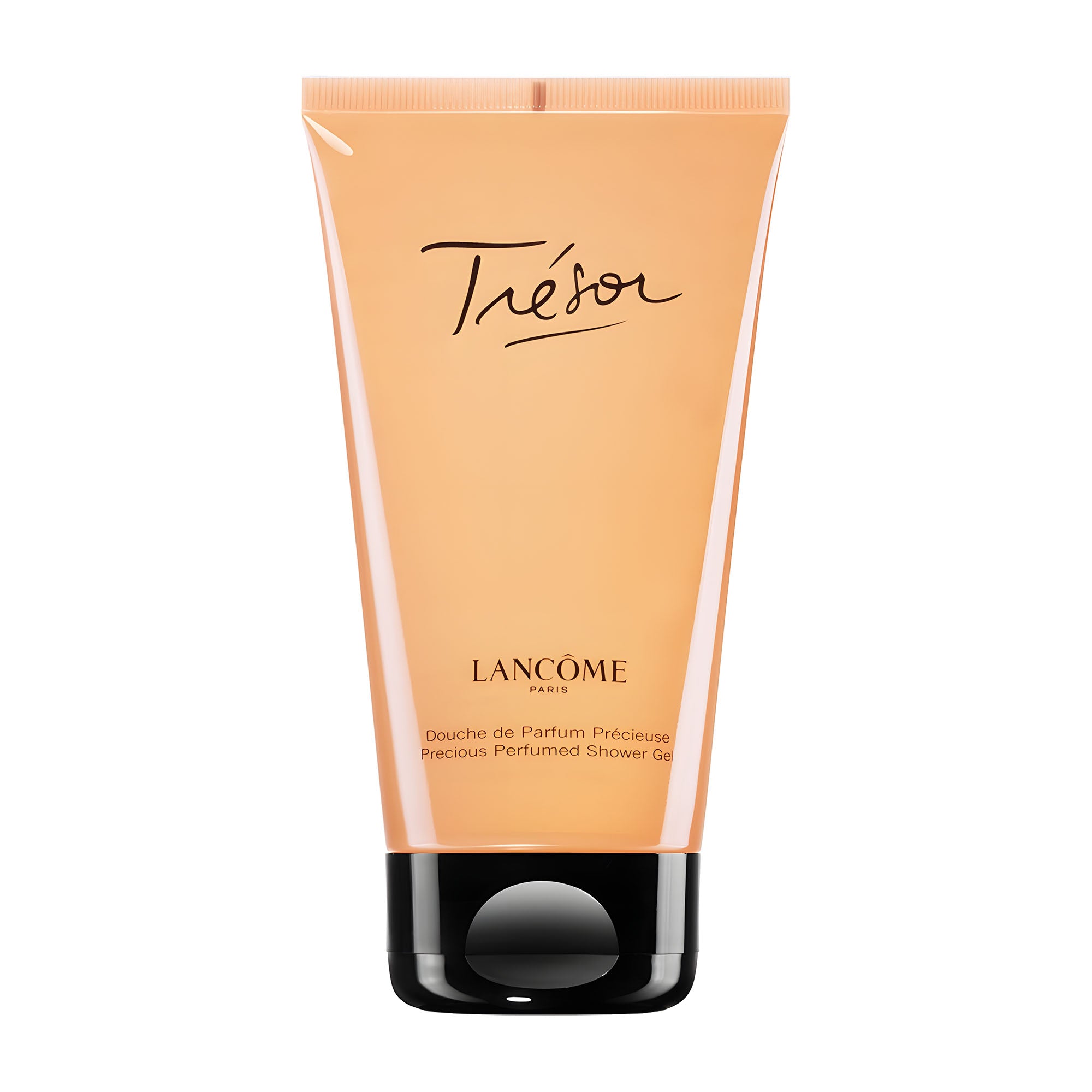 Lancome Tresor shower gel tube on a white background
