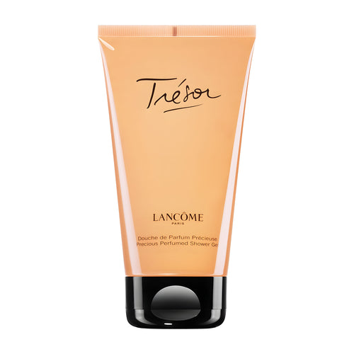 Lancome Tresor shower gel tube on a white background