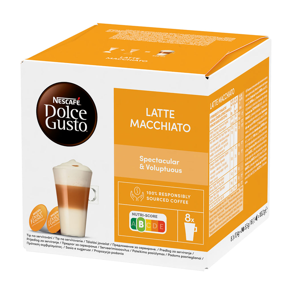 Nescafe Dolce Gusto Latte Macchiato coffee capsules, 8 Cups
