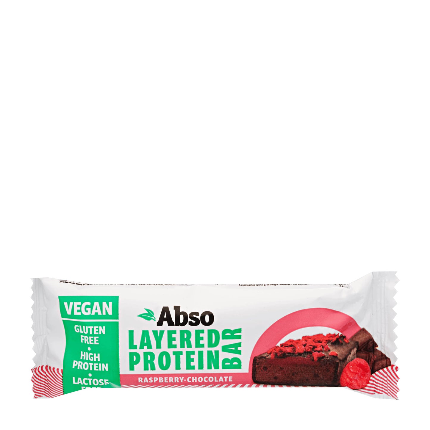 Abso Layered Raspberry-Chocolate Vegan Protein Bar, 50 g