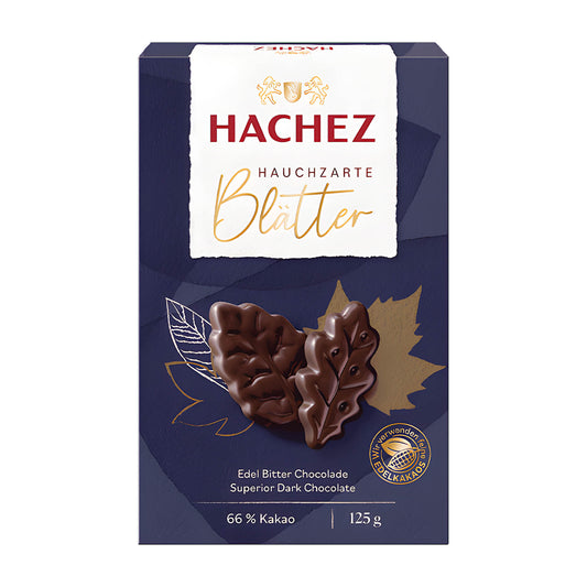 Hachez Superior 66 % Kakao, dunkle Schokoladenblätter, 125 g