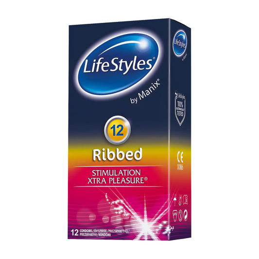 LifeStyles Ribbed condoms, 12 Count