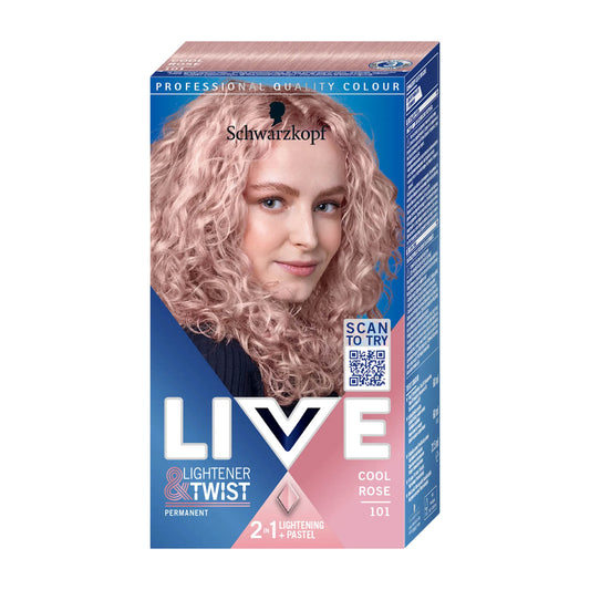 Schwarzkopf LIVE 101 Cool Rose lightener + pastel color