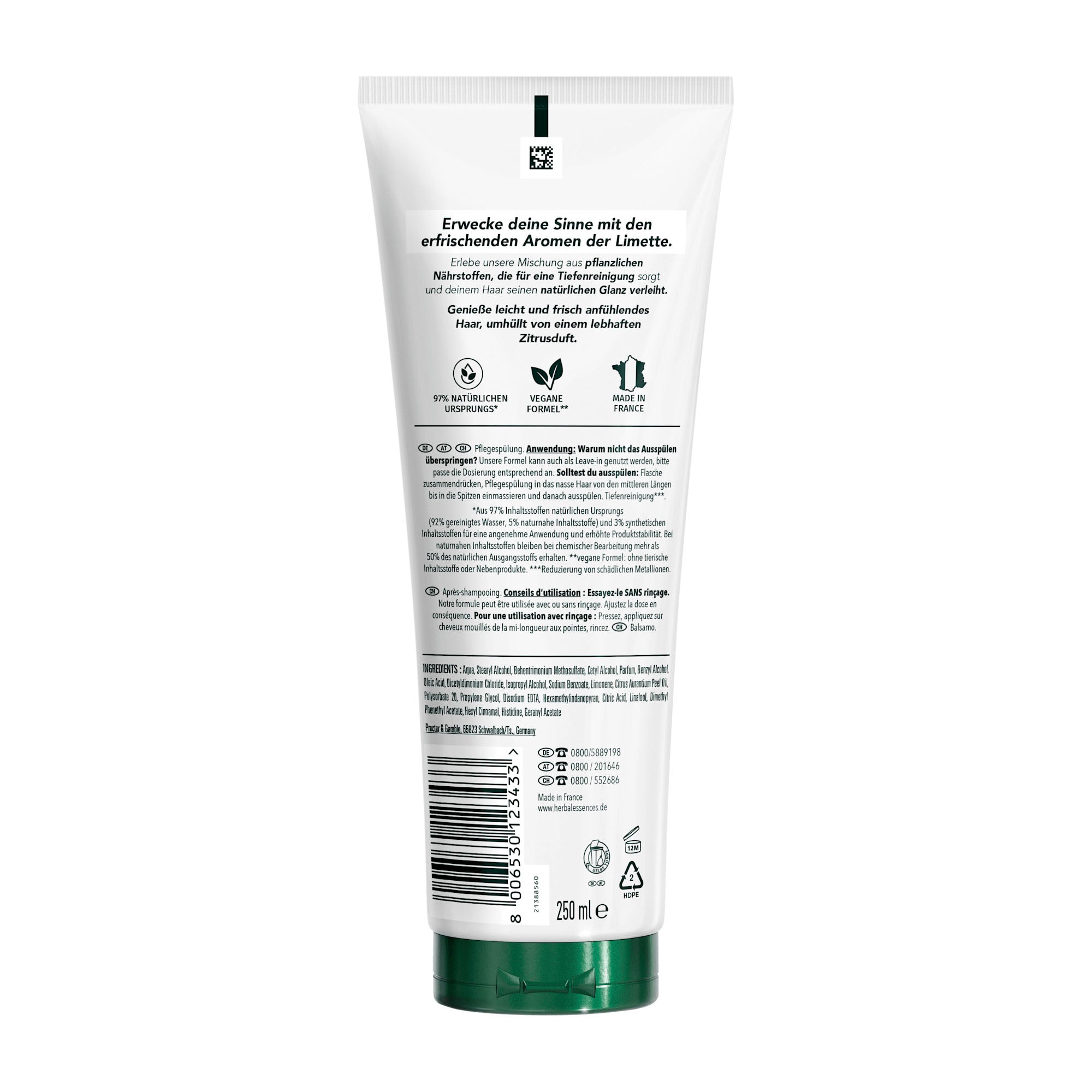 Herbal Essences Conditioner Lime Scent Deep Cleansing & Shine, 250 mL