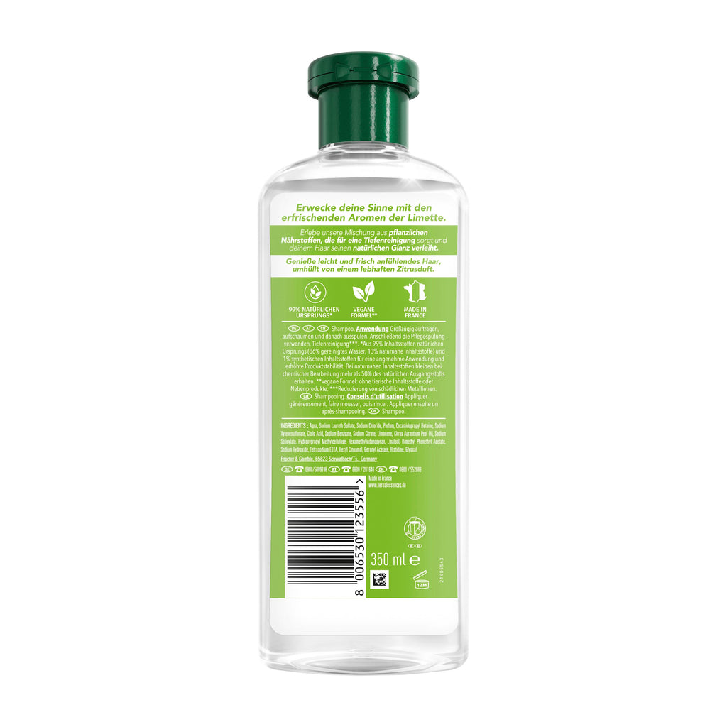 Herbal Essences Shampoo Lime Scent Deep Cleansing & Shine, 350 mL