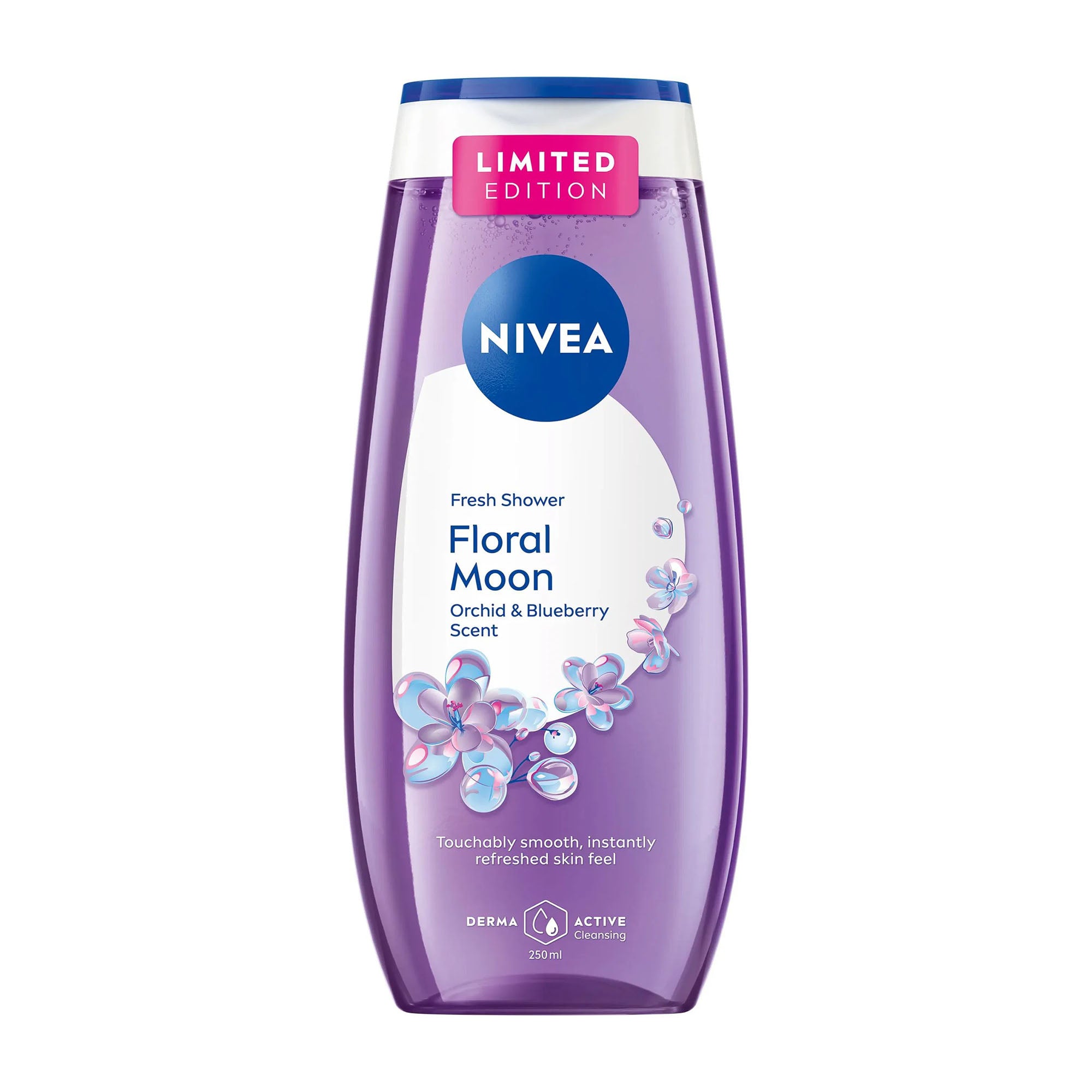 Nivea Floral Moon shower gel bottle on a white background.