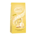 Lindt Lindor Cheesecake pralines packaging on a white background.