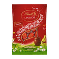 Lindt Lindor Milk Chocolate Mini Eggs packaging on a white background.