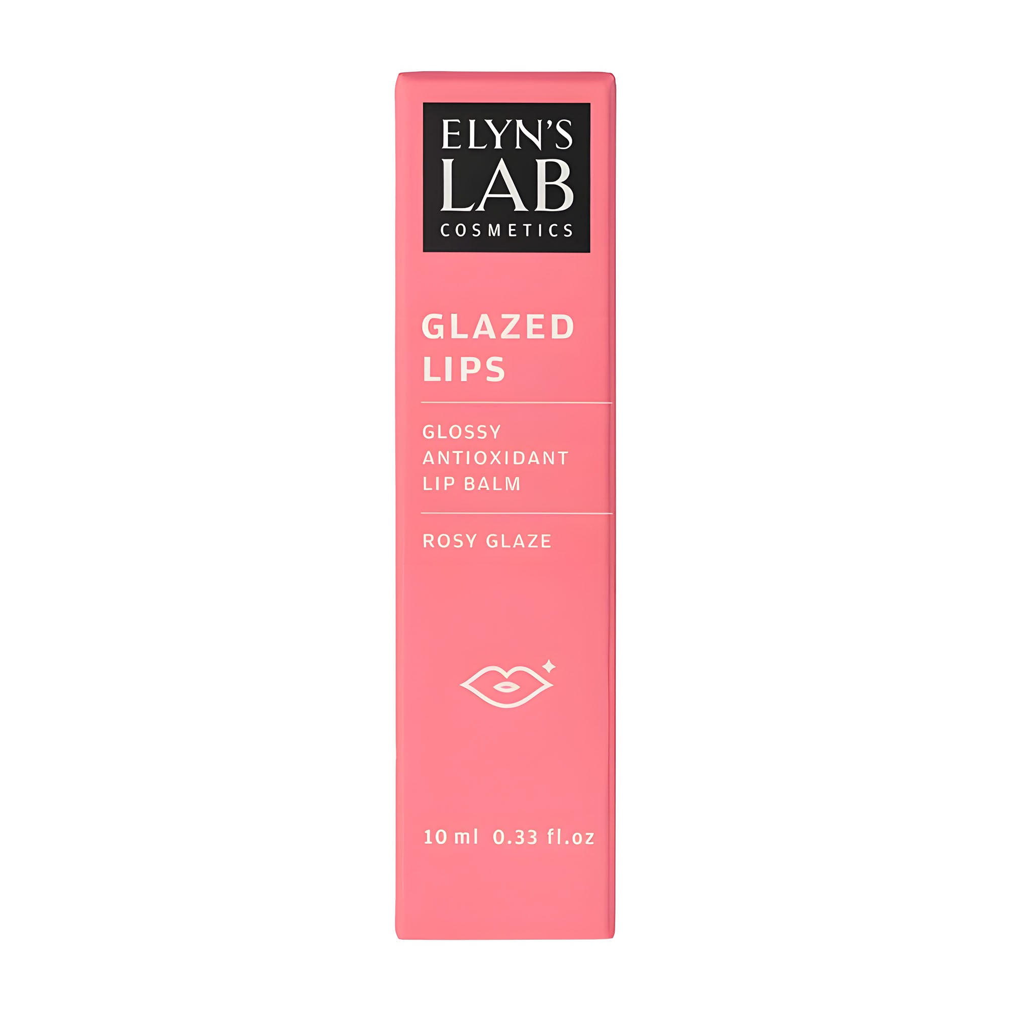 Elyn's Lab Glazed Lips Rosy Glaze lip balm packaging on a white background