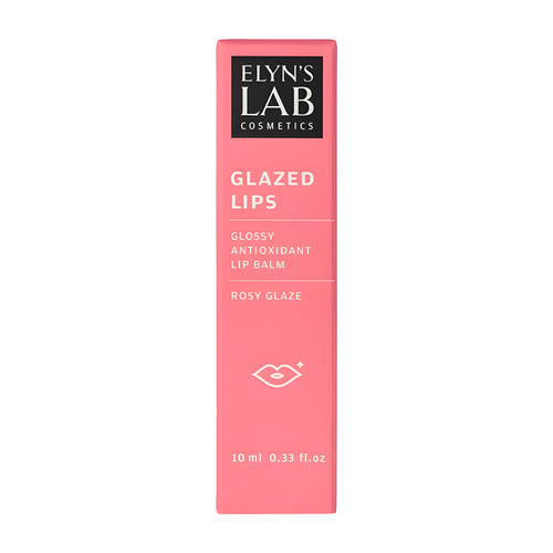 Elyn's Lab Glazed Lips Rosy Glaze lip balm packaging on a white background