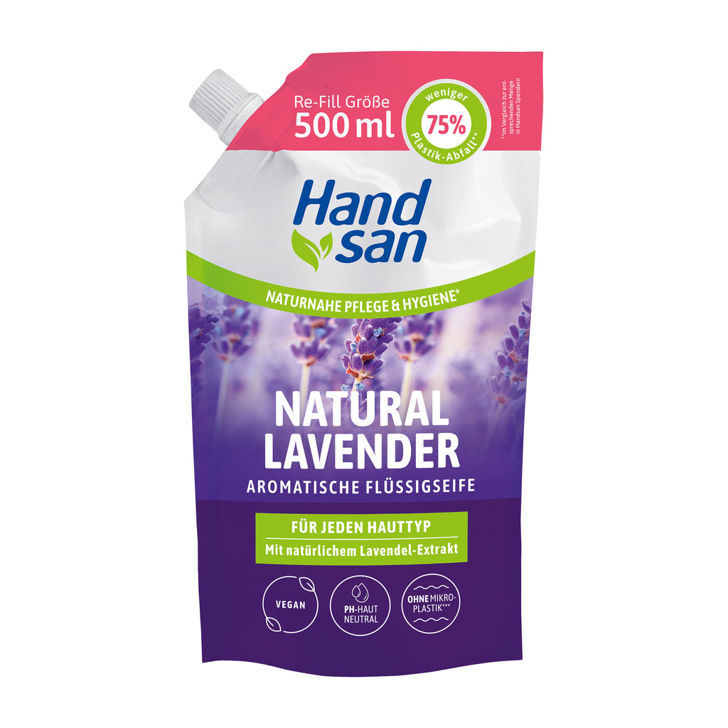 Handsan Recharge de savon liquide aromatique Natural Lavender, 500 ml