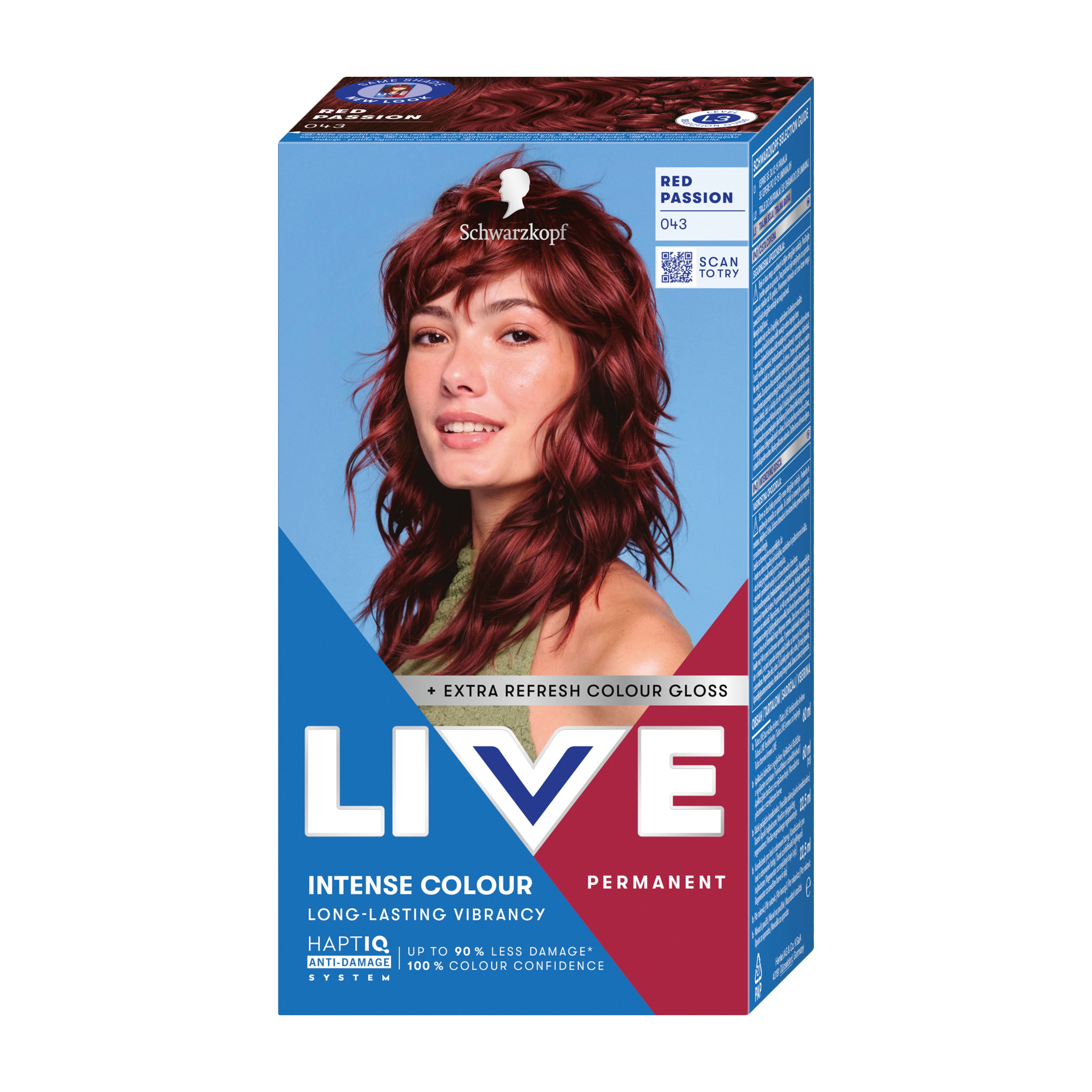 Schwarzkopf LIVE 043 Red Passion INTENSE COLOUR