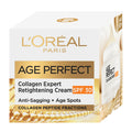 L'Oreal Paris Age Perfect Collagen Expert Retightening Cream SPF 30 packaging on a white background