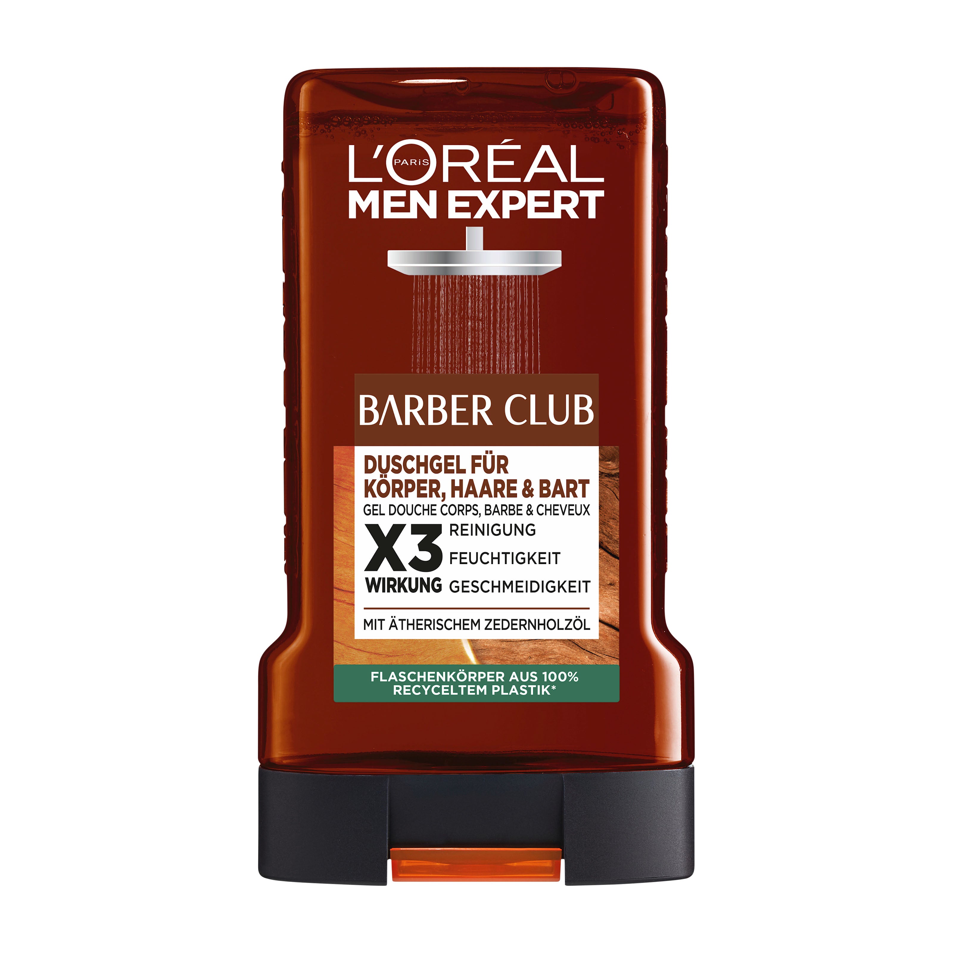 L'Oréal Paris Men Expert Barber Club body wash bottle on a white background