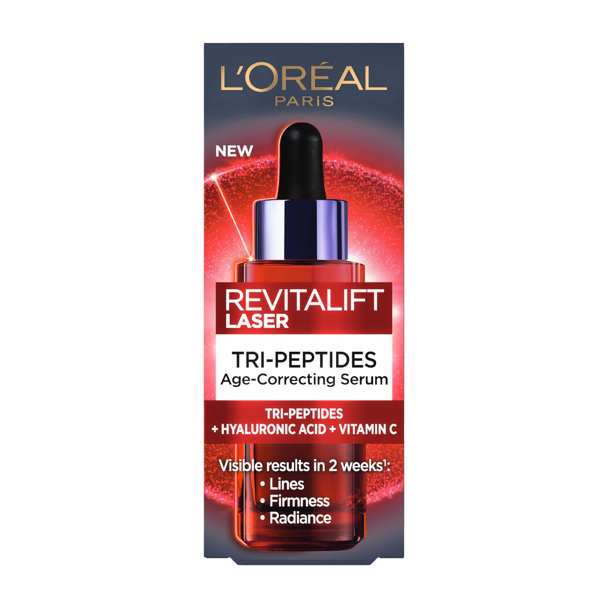 L'Oreal Paris Revitalift Laser Tri-Peptides Age-Correcting serum packaging on a white background