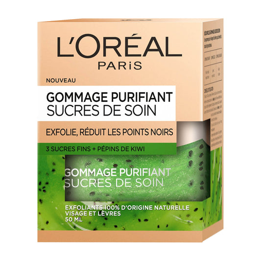 Loreal Paris Smooth Sugar clear kiwi face & lip scrub, 50 mL