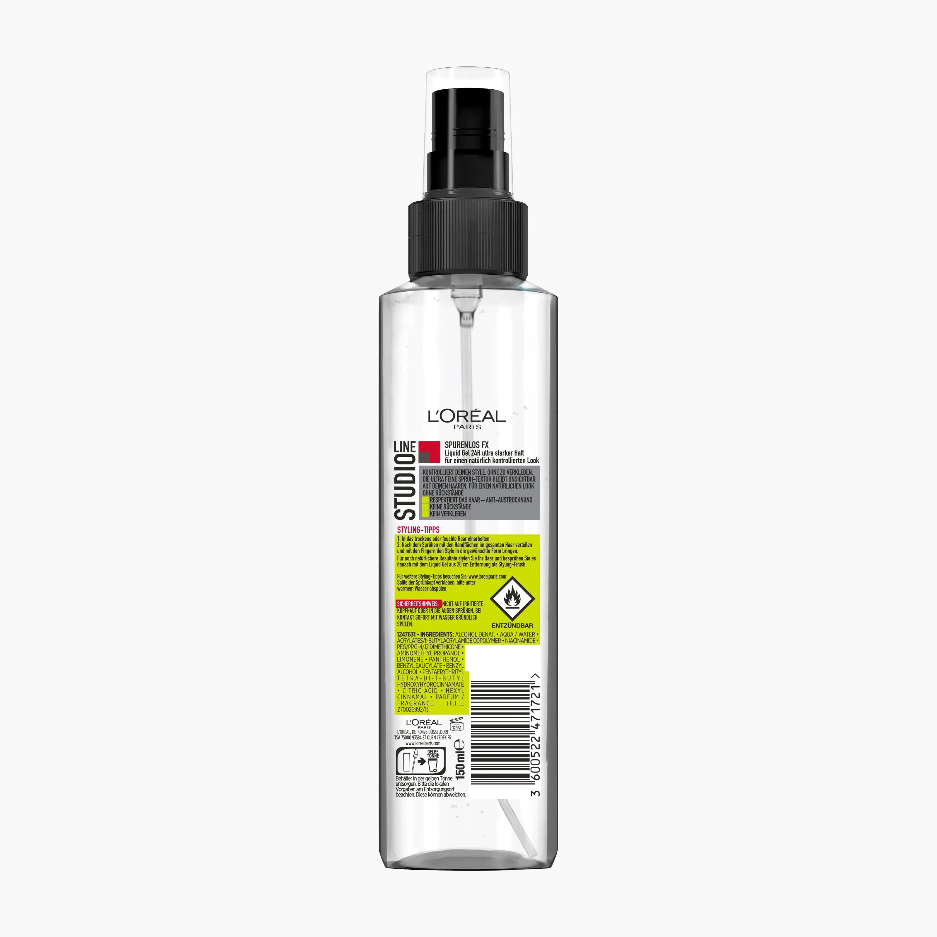 L'ORÉAL PARiS STUDIO LINE Styling liquid gel Spurenlos FX, 150 mL