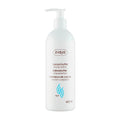 A pump bottle of Ziaja Cocoa Butter Body Lotion, 400 mL size, with a predominantly white label and a blue logo.
