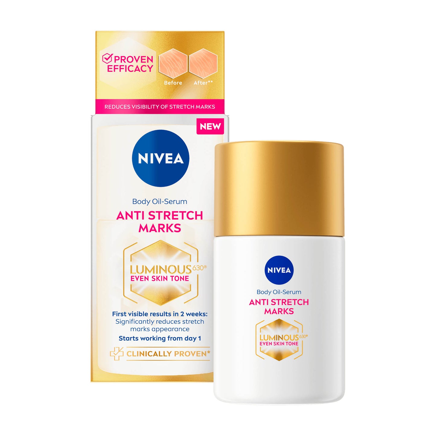 Nivea Luminous630 Anti stretch marks body oil-serum, 100 mL