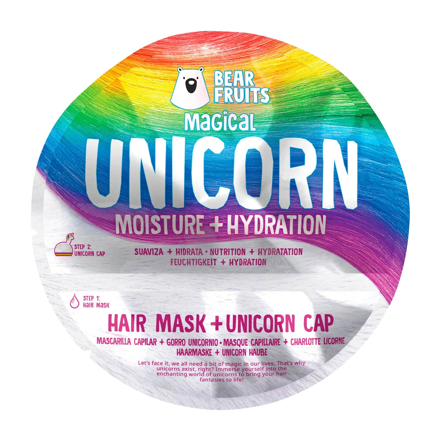 Bear Fruits Magical Unicorn hair mask + cap, 20 mL