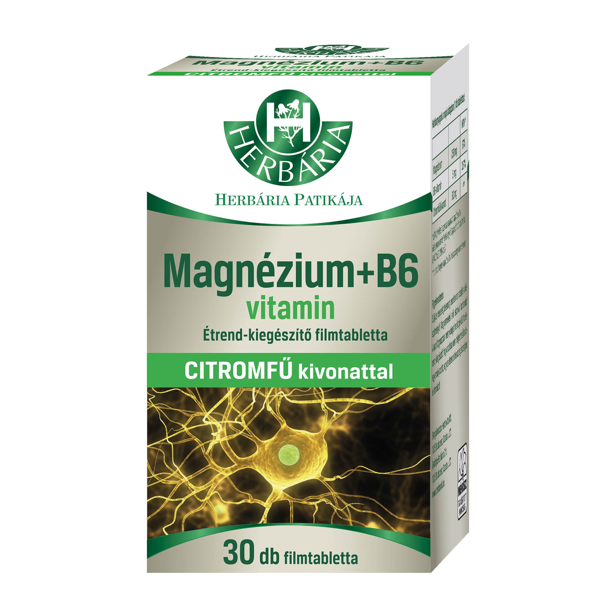 Herbaria Magnesium + Vitamin B6 + Lemongrass Filmtabletten, 30 Stück