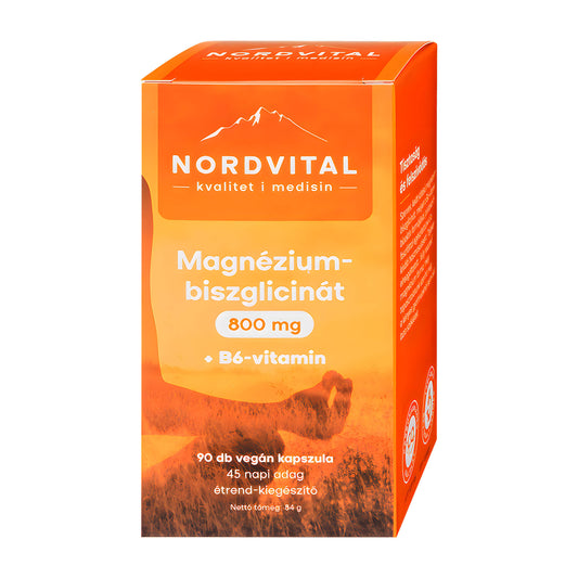 NORDVITAL Magnesium Bisglycinate + Vitamin B6 capsules, 90 Count