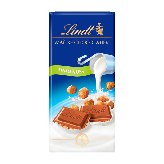 Lindt Maître Chocolatier Haselnuss Milchschokoladetafel, 100 g