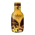 Malizia bath foam bottle with argan and vanilla design on a white background