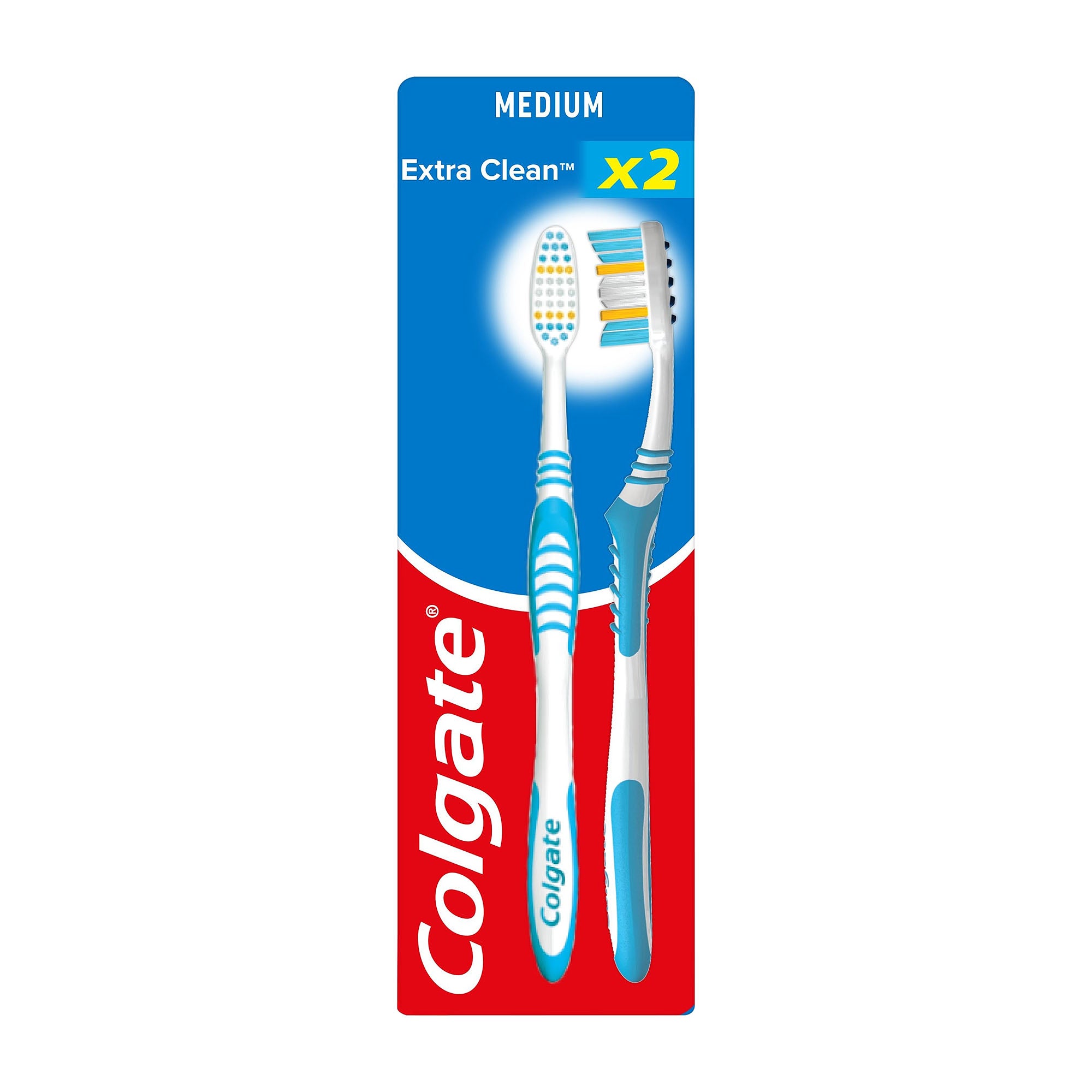 Colgate Extra Clean medium manual toothbrush, 2 Count