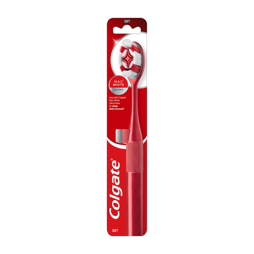 Colgate Max White Ultra Toothbrush packaging on a white background.
