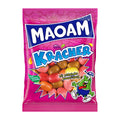 A package of Maoam Kracher Classic chewy candy featuring an assortment of colors representing different fruit flavors such as orange, strawberry, apple, lemon, raspberry, and cola.