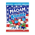 A package of MAOAM Kracher USA Edition chewy candies featuring American flag colors and a cartoon figure on the front.