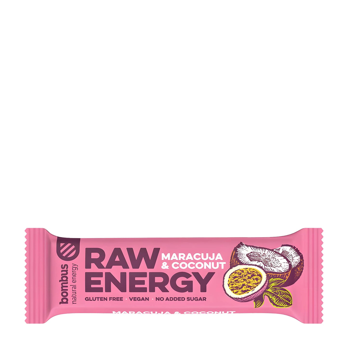 bombus Maracuja & Coconut Raw Energy Bar, 50 g